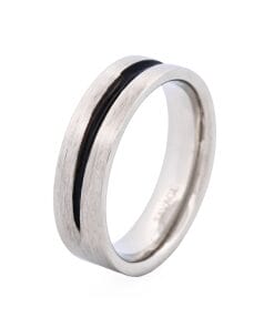 Brushed Stainless Steel with Black Resin Centre