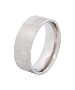 Brushed & Frosted Brick Pattern Stainless Steel Ring