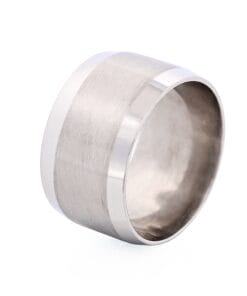 Brushed centre & Polished sides wide Stainless Steel Ring