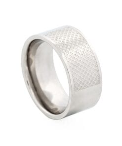 Polished Stainless Steel Ring with Lattice pattern