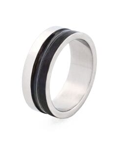 Polished Stainless Steel with Ion Plated Black Ring