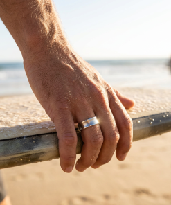 Alternative view of Brushed Stainless Steel Concave Band Ring