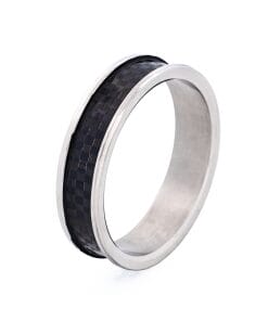 Stainless Steel and Carbon Fibre Ring
