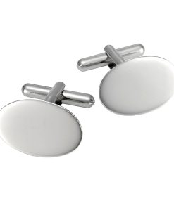 Alternative view of 9ct White Gold Simple Oval Cufflinks