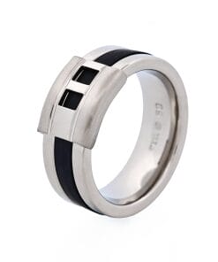 Stainless Steel and Black Ring