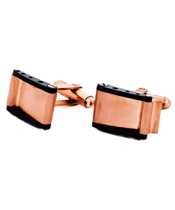 Alternative view of Rose Gold/Ion Plated Black Cufflinks