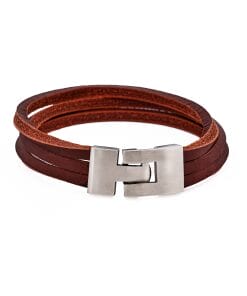 split Leather-Stainless Steel Bracelet