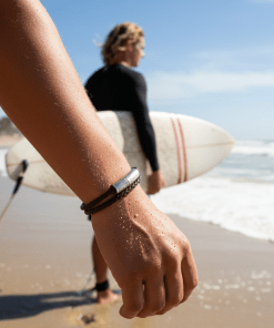 Alternative view of Fallout Multi Strand Brown Leather Bracelet