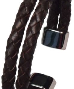 Stainless Steel Brown Leather