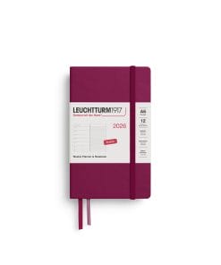Weekly Planner & Notebook Pocket (A6) 2026, Port Red