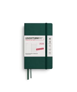 Weekly Planner & Notebook Pocket (A6) 2026, Forest Green