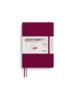 Weekly Planner & Notebook Medium (A5) 2026, Softcover, Port Red