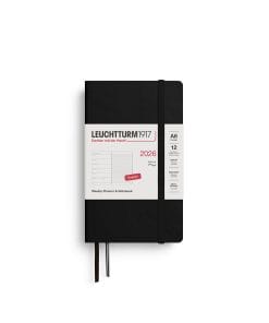 Weekly Planner & Notebook Pocket (A6) 2026, Softcover, Black
