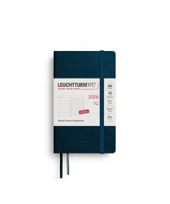 Weekly Planner & Notebook Pocket (A6) 2026, Softcover, Deep Sea