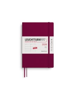 Weekly Planner Medium (A5) 2026, Softcover, Port Red