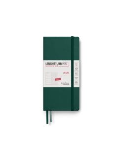 Weekly Planner & Notebook Dotted Wallet (B6+ x A6) 2026, Forest Green