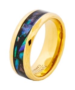 Cudworth Faceted Gold Ion Plated Tungsten Ring - Aurora Facet