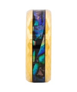 Alternative view of Cudworth Faceted Gold Ion Plated Tungsten Ring - Aurora Facet
