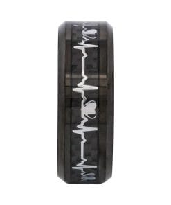 Alternative view of Cudworth Polished Black Ion Plated Tungsten Ring with Carbon Fibre Stripe - Pulse Line