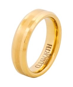 Cudworth Brushed Gold Ion Plated Tungsten Ring - Imperial Band