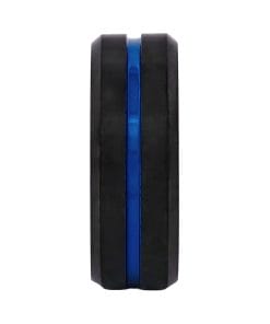Alternative view of Cudworth Brushed Black and Blue Ion Plated Tungsten Ring - Titanium Blue Core