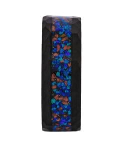 Alternative view of Cudworth Faceted Black Ion Plated Tungsten Ring - Ember Spectrum