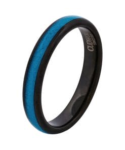 Cudworth 4mm Polished Black Ion Plated Tungsten Ring - Azure Slim