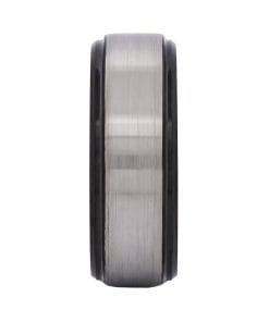 Alternative view of Cudworth Brushed Natural Tungsten Ring with Black Edge and Blue Interior - Atlas Blue