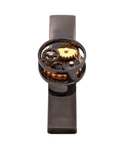 Gun Metal round watch movement Tie Bar
