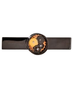 Alternative view of Gun Metal round watch movement Tie Bar