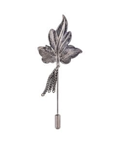 Gun Metal Leaf Lapel Pin
