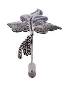 Alternative view of Gun Metal Leaf Lapel Pin