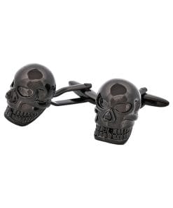 Alternative view of Black plated Skull Cufflinks